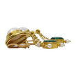 Elizabeth Locke Chandelier Mobe Pearl Green Intaglio Glass Drop Dangle Earrings 18K Yellow Gold