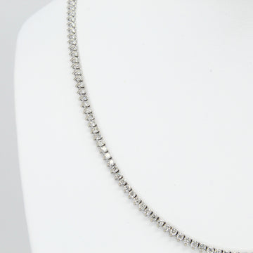 5.87 CT Natural Diamond Tennis Necklace 18K White Gold 16.5" Inches