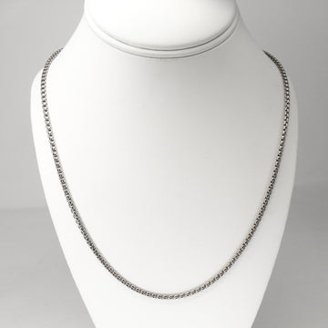 David Yurman Box Chain Necklace 18K White Gold 22 Inch 2.7 mm