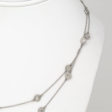 Diamond By The Yard Necklace 1.3 CT 14K White Gold 34.85 Inches