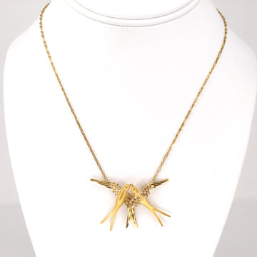 CARRERA CARRERA Swallow Birds Pendant Diamond Necklace 18K Yellow Gold