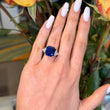 Natural 10.24 CT Blue Sapphire NO HEAT Ceylon SSEF Diamond Ring 18k Yellow Gold Platinum