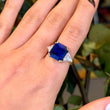 Natural 10.24 CT Blue Sapphire NO HEAT Ceylon SSEF Diamond Ring 18k Yellow Gold Platinum