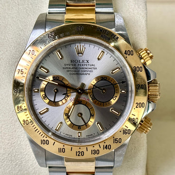Rolex Daytona Rare Slate Grey Dial Two Tone Steel 18K Gold Ref 16523 Year 1997