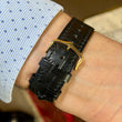 Cartier Tank Française Automatic 28mm 18K Yellow Gold White Roman Dial Black Leather Band Serviced