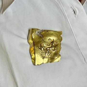 SeidenGang Odyssey Brooch Large Pin Natural Diamond 18K Yellow Gold Platinum