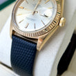Rolex Day-Date 36 18K Yellow Gold Champagne Dial Fluted Bezel Leather Band Ref 1803 Year 1969