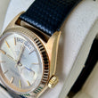 Rolex Day-Date 36 18K Yellow Gold Champagne Dial Fluted Bezel Leather Band Ref 1803 Year 1969