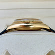 Rolex Day-Date 36 18K Yellow Gold Champagne Dial Fluted Bezel Leather Band Ref 1803 Year 1969