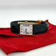 Cartier Tank Louis Cartier Extra Thin 18K Yellow Gold Manual Winding White Dial Deployment Buckle Original Pouch International Warranty Paperwork