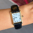 Cartier Tank Louis Cartier Extra Thin 18K Yellow Gold Manual Winding White Dial Deployment Buckle Original Pouch International Warranty Paperwork