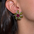 Ivan and Co Vintage Peridot Pink Tourmaline and Diamond Earrings 18K Yellow Gold Platinum