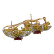 Ivan and Co Vintage Peridot Pink Tourmaline and Diamond Earrings 18K Yellow Gold Platinum