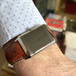 Jaeger-LeCoultre Reverso Grande Taille 26 x 42 Steel Silver Dial Manual Winding Brown Leather Bracelet Ref 270.8.62