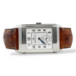 Jaeger-LeCoultre Reverso Grande Taille 26 x 42 Steel Silver Dial Manual Winding Brown Leather Bracelet Ref 270.8.62
