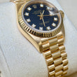 Lady-Datejust 26mm President Factory Diamond Black Dial Fluted Bezel 18K Yellow Gold