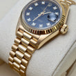 Lady-Datejust 26mm President Factory Diamond Black Dial Fluted Bezel 18K Yellow Gold