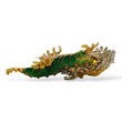 Large Green Enamel Dragon Brooch Diamond and Ruby 18K Yellow & White Gold Pin Vintage