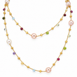 Marco Bicego Paradise Pearl & Mixed Gemstone Necklace 18K Yellow Gold 