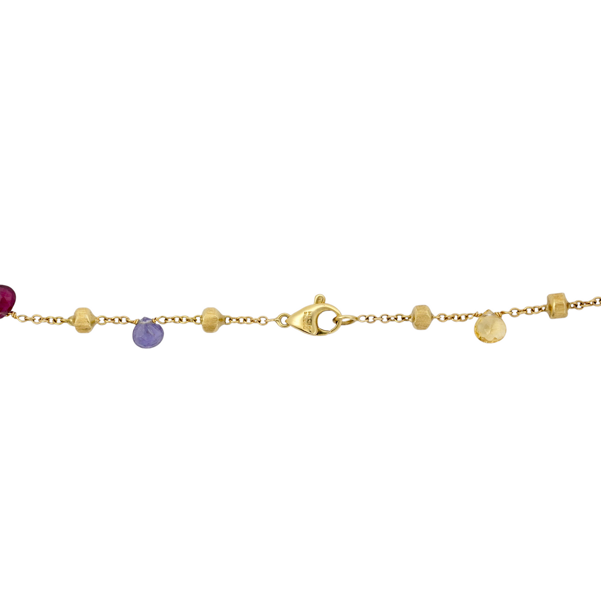 Marco Bicego Paradise Pearl & Mixed Gemstone Necklace 18K Yellow Gold close up