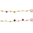 Marco Bicego Paradise Pearl & Mixed Gemstone Necklace 18K Yellow Gold close up