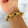 Modern 18K Yellow Gold Solid Wide Chain Link Bracelet Made In Germany