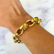Modern 18K Yellow Gold Solid Wide Chain Link Bracelet Made In Germany
