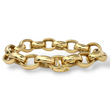 Modern 18K Yellow Gold Solid Wide Chain Link Bracelet Made In Germany