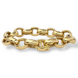 Modern 18K Yellow Gold Solid Wide Chain Link Bracelet Made In Germany