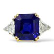 Natural 10.24 CT Blue Sapphire NO HEAT Ceylon SSEF Diamond Ring 18k Yellow Gold Platinum