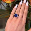 Natural 10.24 CT Blue Sapphire NO HEAT Ceylon SSEF Diamond Ring 18k Yellow Gold Platinum