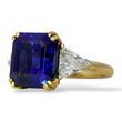 Natural 10.24 CT Blue Sapphire NO HEAT Ceylon SSEF Diamond Ring 18k Yellow Gold Platinum