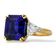 Natural 10.24 CT Blue Sapphire NO HEAT Ceylon SSEF Diamond Ring 18k Yellow Gold Platinum