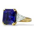 Natural 10.24 CT Blue Sapphire NO HEAT Ceylon SSEF Diamond Ring 18k Yellow Gold Platinum