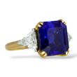 Natural 10.24 CT Blue Sapphire NO HEAT Ceylon SSEF Diamond Ring 18k Yellow Gold Platinum