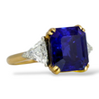 Natural 10.24 CT Blue Sapphire NO HEAT Ceylon SSEF Diamond Ring 18k Yellow Gold Platinum