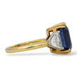 Natural 10.24 CT Blue Sapphire NO HEAT Ceylon SSEF Diamond Ring 18k Yellow Gold Platinum