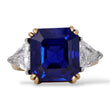 Natural 10.24 CT Blue Sapphire NO HEAT Ceylon SSEF Diamond Ring 18k Yellow Gold Platinum