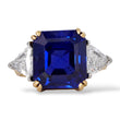 Natural 10.24 CT Blue Sapphire NO HEAT Ceylon SSEF Diamond Ring 18k Yellow Gold Platinum