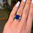 Natural 10.24 CT Blue Sapphire NO HEAT Ceylon SSEF Diamond Ring 18k Yellow Gold Platinum