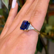 Natural 10.24 CT Blue Sapphire NO HEAT Ceylon SSEF Diamond Ring 18k Yellow Gold Platinum