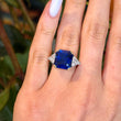 Natural 10.24 CT Blue Sapphire NO HEAT Ceylon SSEF Diamond Ring 18k Yellow Gold Platinum