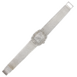 Omega Classic Vintage Ladies Dress Watch 23mm 18K White Gold Double Row Diamond Bezel Circa 1960s Serviced with Warranty Manual Winding