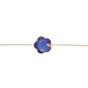 Pasquale Bruni Petit Joli 18k Rose Gold Lapis Lazuli White Agate Diamond Bracelet