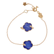 Pasquale Bruni Petit Joli 18k Rose Gold Lapis Lazuli White Agate Diamond Bracelet and Ring Jewelry Set