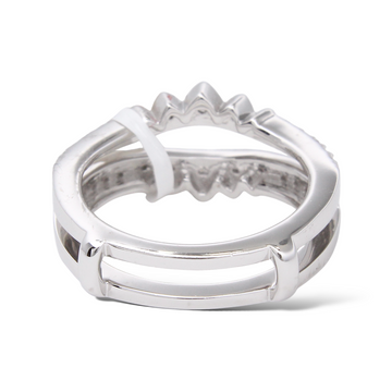 Diamond Enhancer Band 14K White Gold Open Crown Ring 0.25 CT Ring