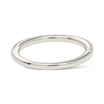 Half Eternity Diamond Band 0.30 CT Round Cut 14K White Gold Ring Size 6.5