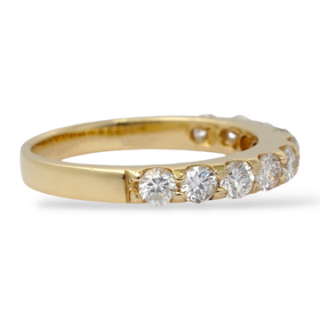 Contemporary Natural Diamond 1 CT Anniversary Band Classic Wedding or Stacking Ring 14K Yellow Gold