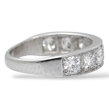 Contemporary Natural Diamond Anniversary Band 2.4 CT Classic Wedding or Stacking Ring Platinum 900
