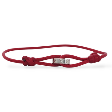 Cartier Red Silk Cord Love Charity Bracelet 18K White Gold